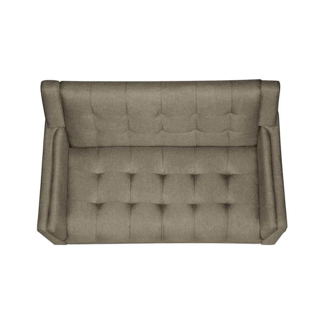 Mocha Fabric Tufted Loveseat V10987