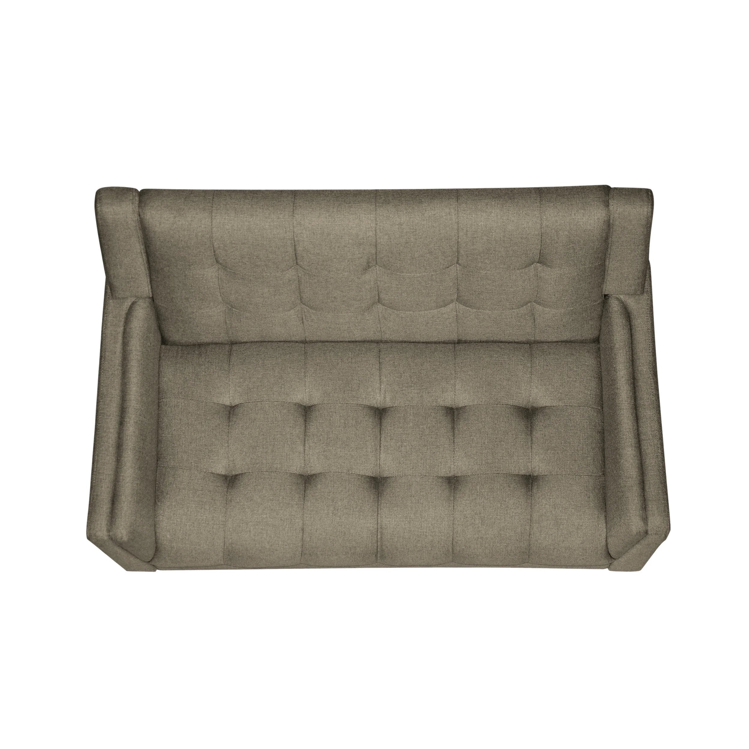 Mocha Fabric Tufted Loveseat V10987