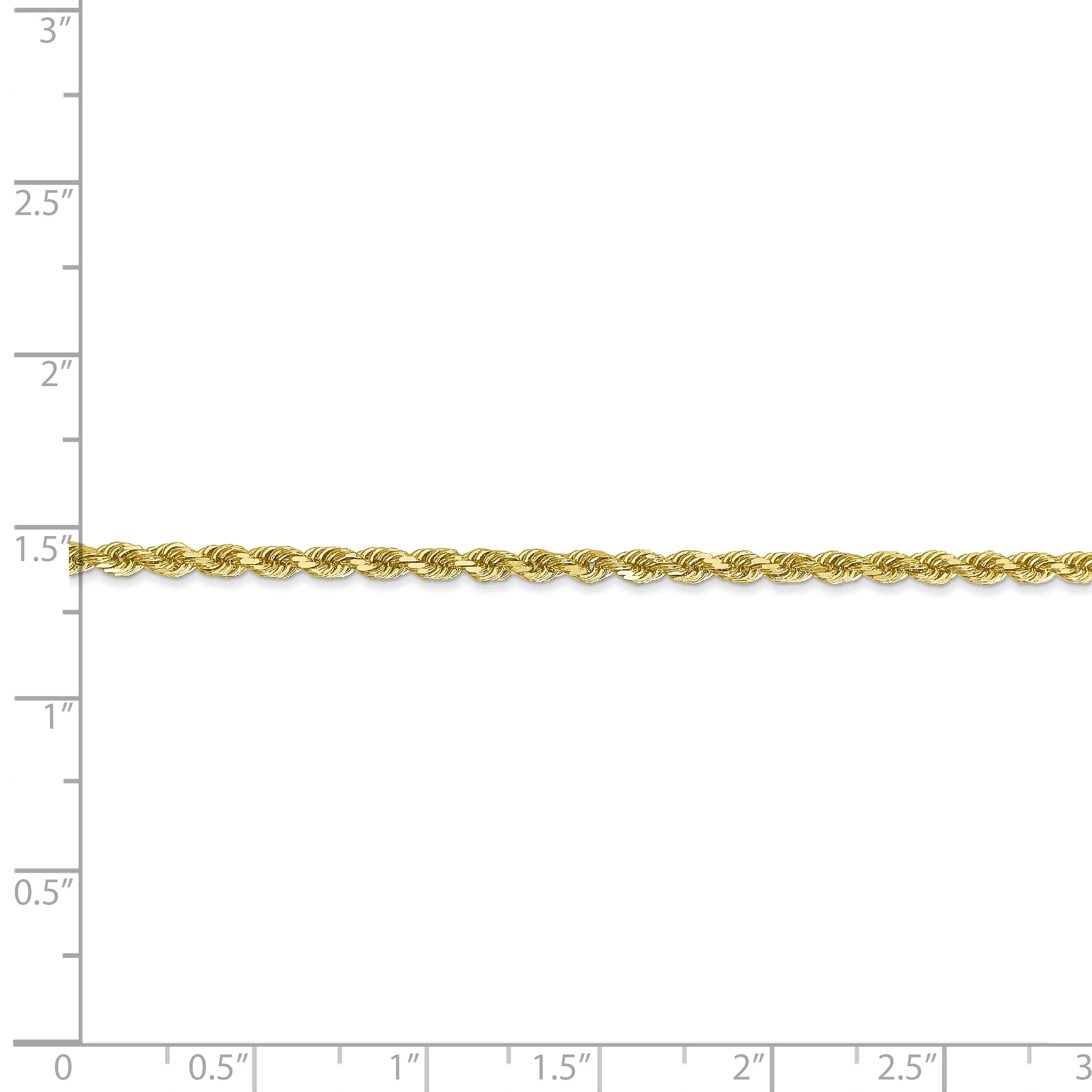 10k 2.25mm Diamond-cut Rope Chain U369