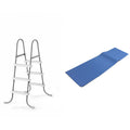 Above Ground Steel Frame Pool Ladder 42-Inch with Protective Mat I41318