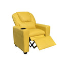 Yellow PU Leather Kids Recliner Chair with Cup Holder M80146