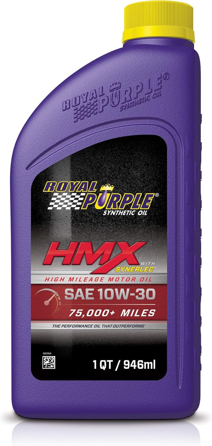 Royal Purple High-Mileage Synthetic Motor Oil - 1 Quart, Case of 6, Pack of 2 I11647