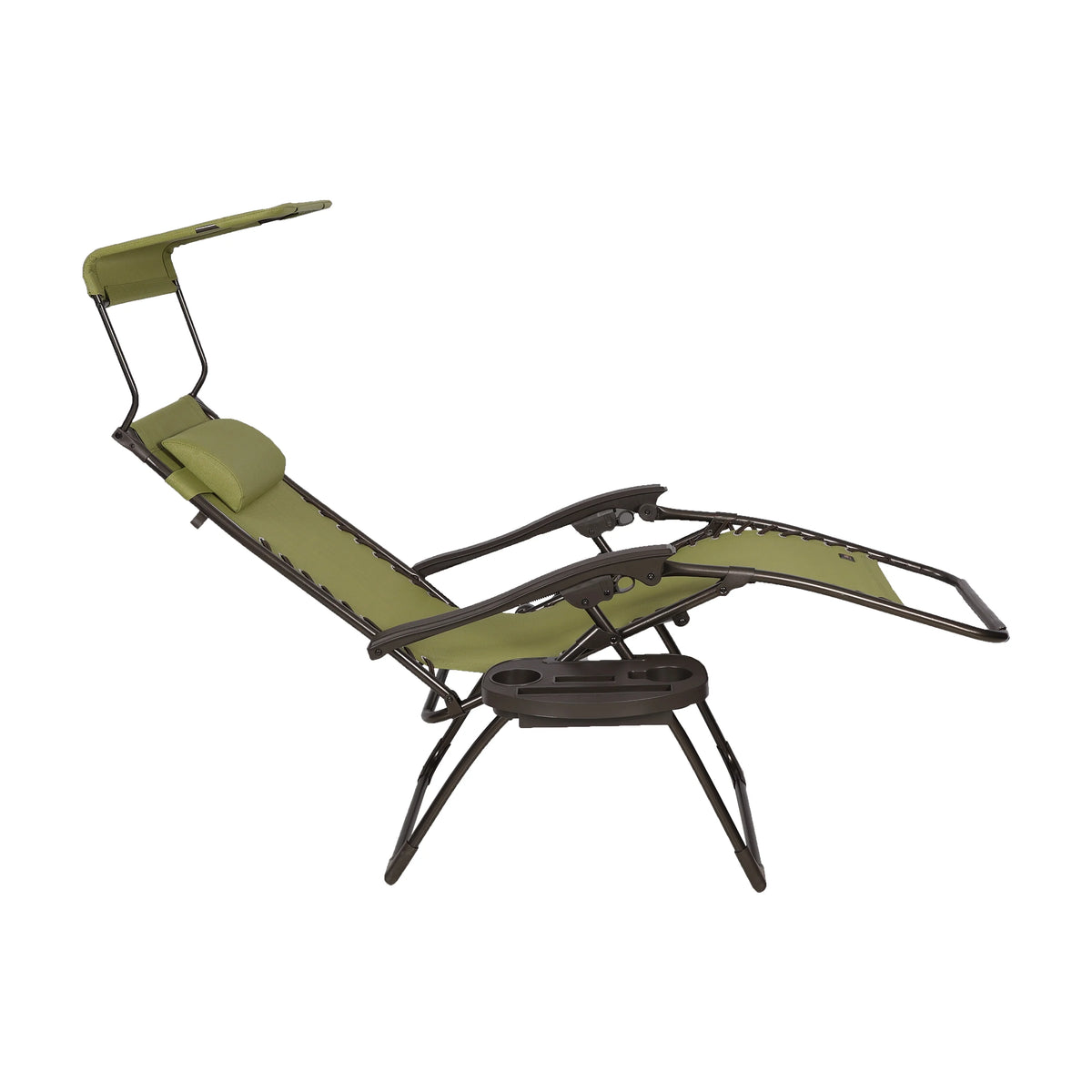 Zero Gravity Chair with Canopy, Pillow, Drink Tray, Sage Green F648509