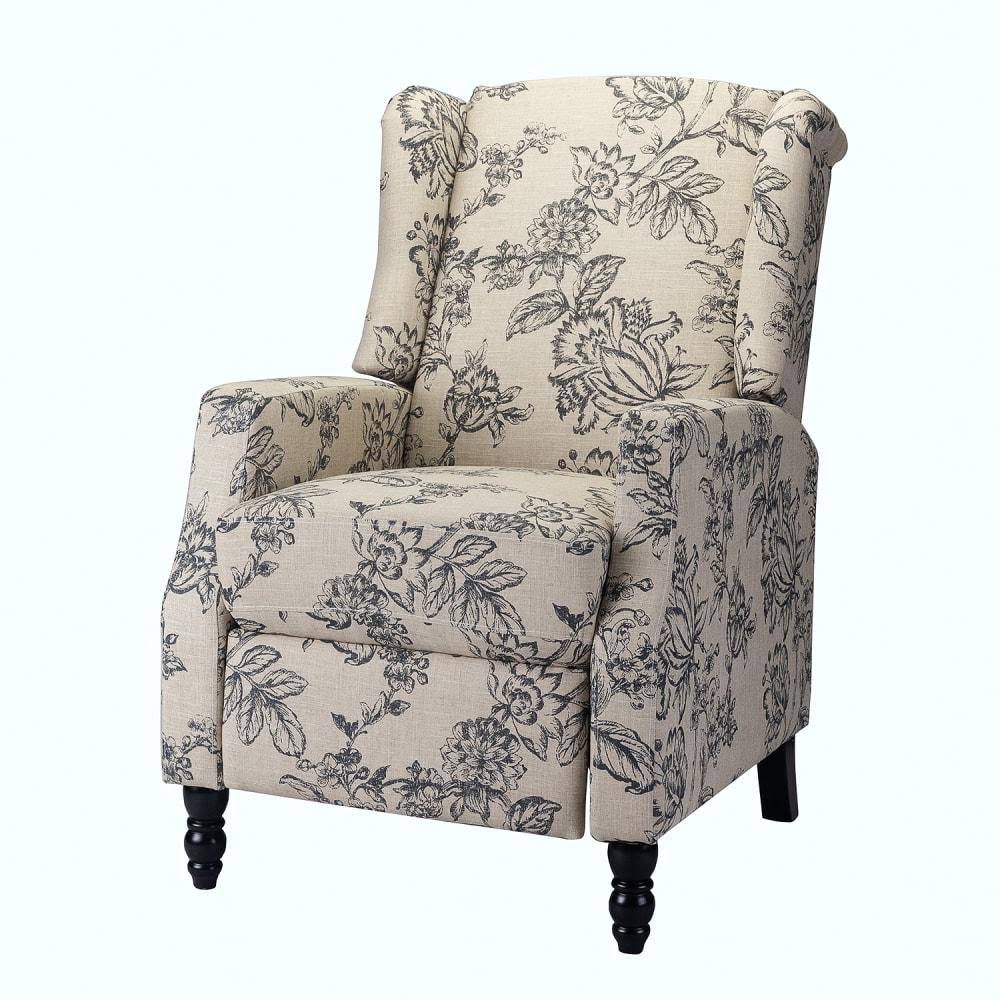 Navy Wing Back Manual Recliner S397