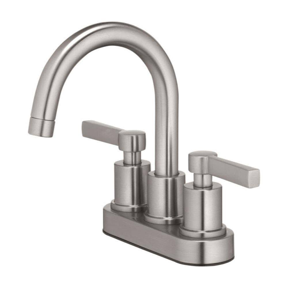 Brushed Nickel Two Handle Lavatory Pop-Up Faucet 4 in. E842