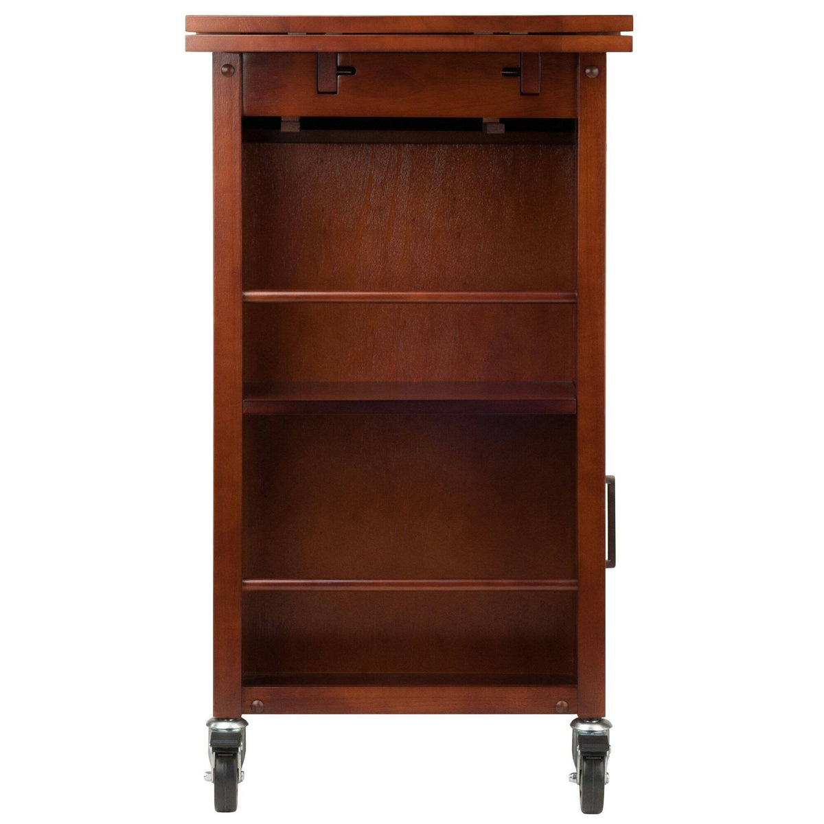 Walnut Rectangular Kitchen Cart Storage M418905