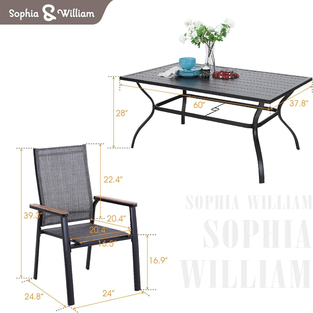 7 Piece Aluminium Patio Dining Set with Stackable Chairs M62271