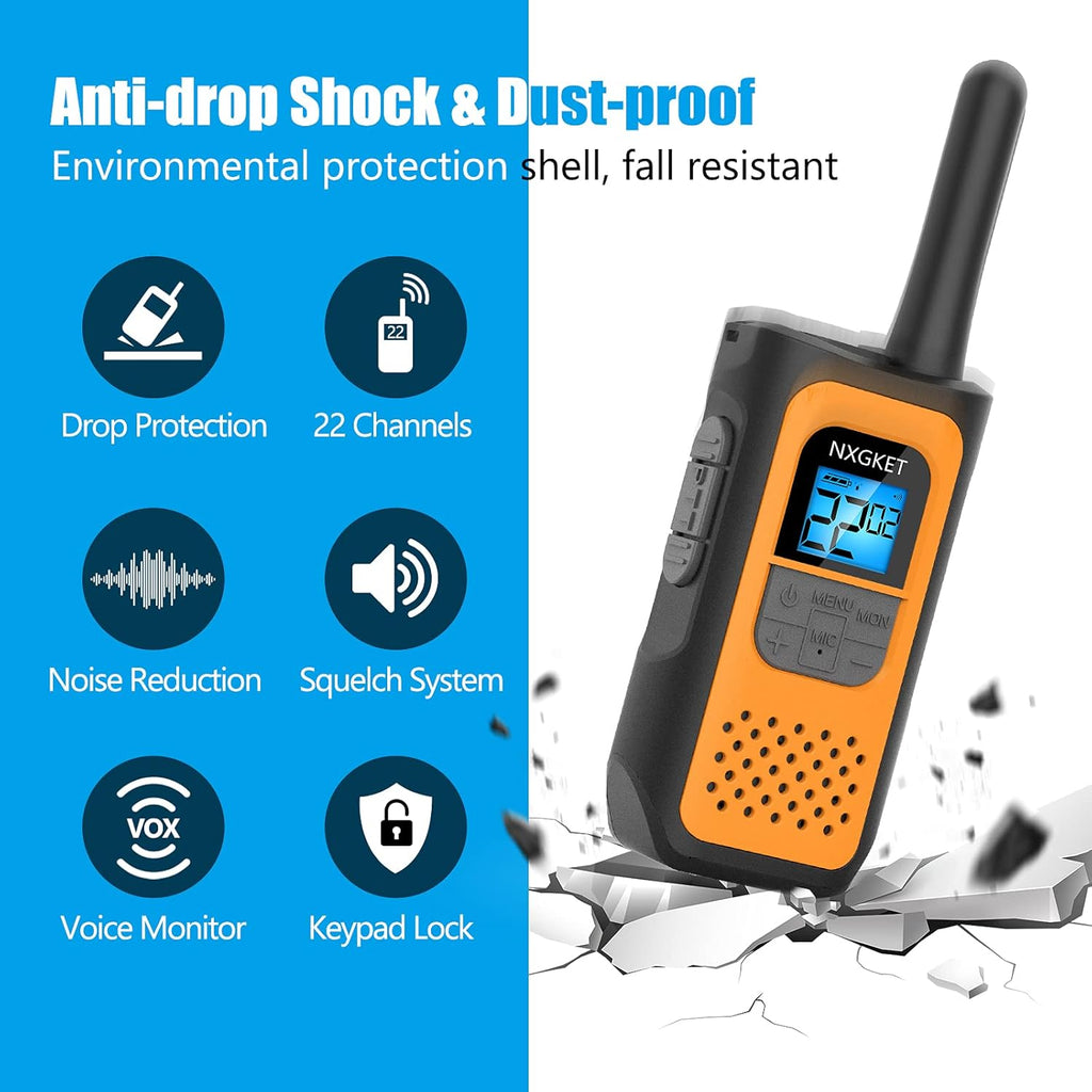 4 Pack Long Range Two-Way Radios Rechargeable Walkie Talkies O850077