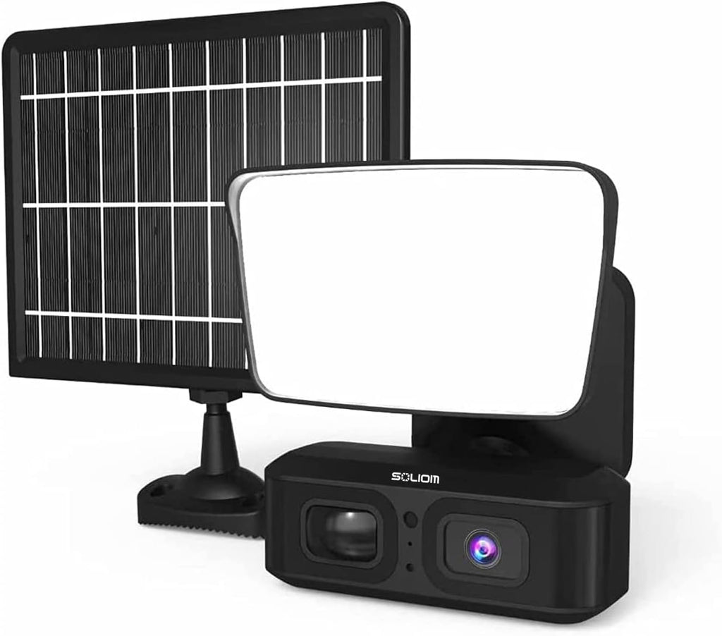 Solar Battery Powered Outdoor Security Camera with 2-Way Audio and Motion Siren Alarm P9095