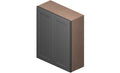 Grey 2 Doors 2 Shelves Wall Cabinet High-Density Fiberboard E605289
