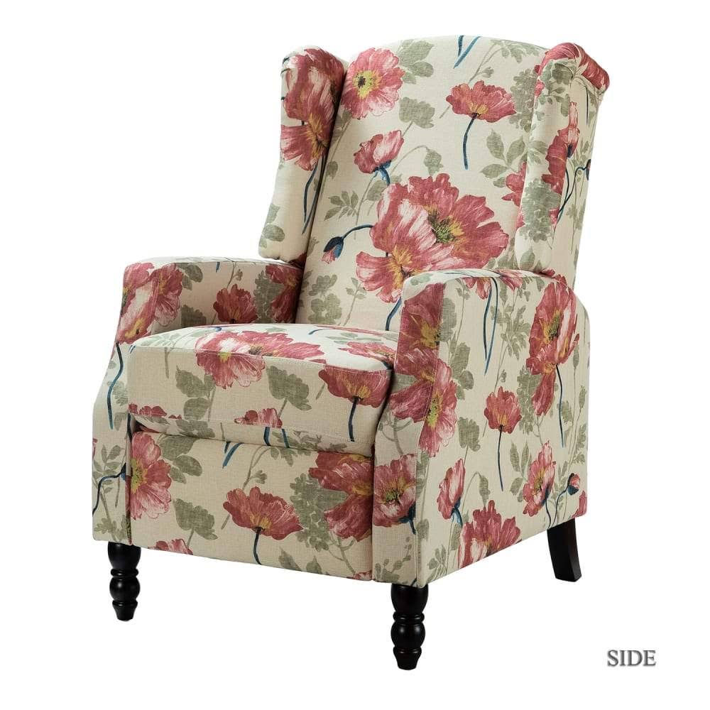 Navy Wing Back Manual Recliner S397