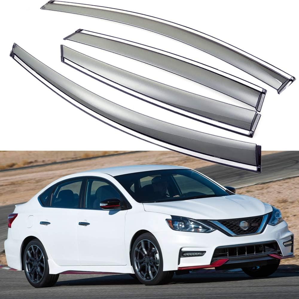 Car Window Visor Vent Shade Deflector Sun/Rain Guards X629610