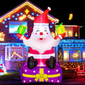 6Ft Inflatable Santa Claus with Gift Boxes and Built-in LED Lights X72545
