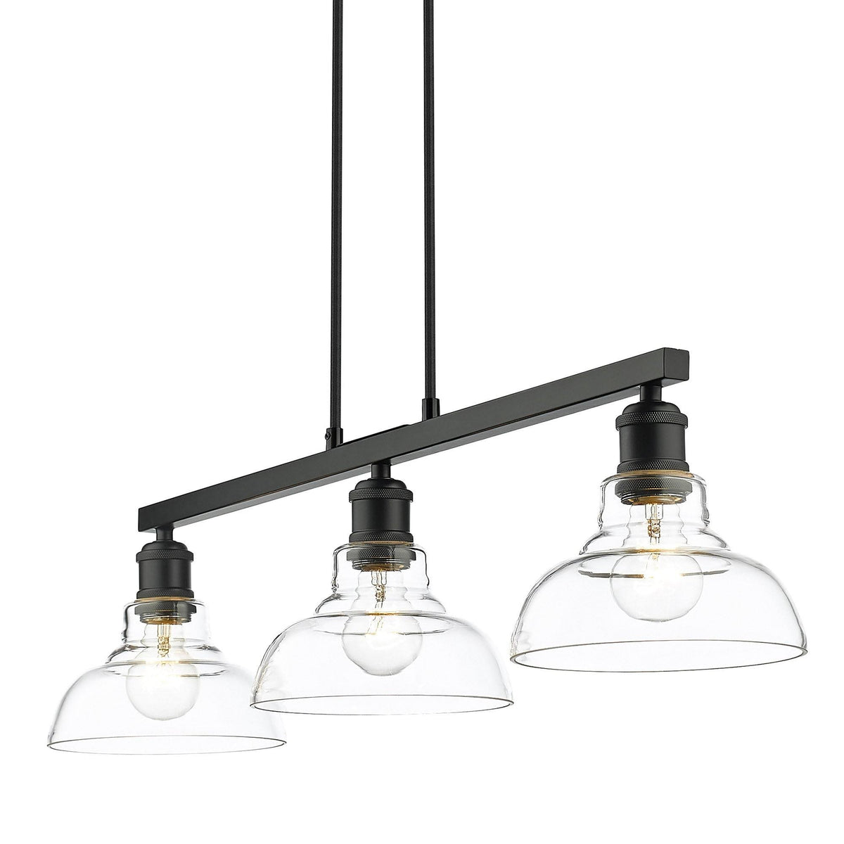Matte Black 3 Light Semi-Flush F977644