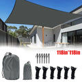 10' Square Orange-Dark Gray Sun Shade Sail R215445