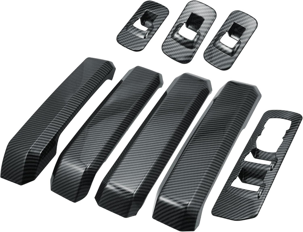 ABS Carbon Fiber Pattern Window Lift Trim Switch Panel Cover Black Pack of 2 G30294