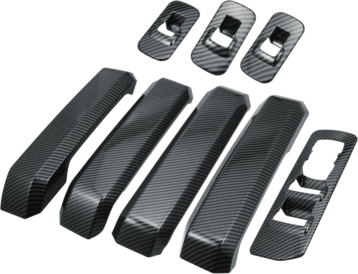 ABS Carbon Fiber Pattern Window Lift Trim Switch Panel Cover Black Pack of 2 G30294