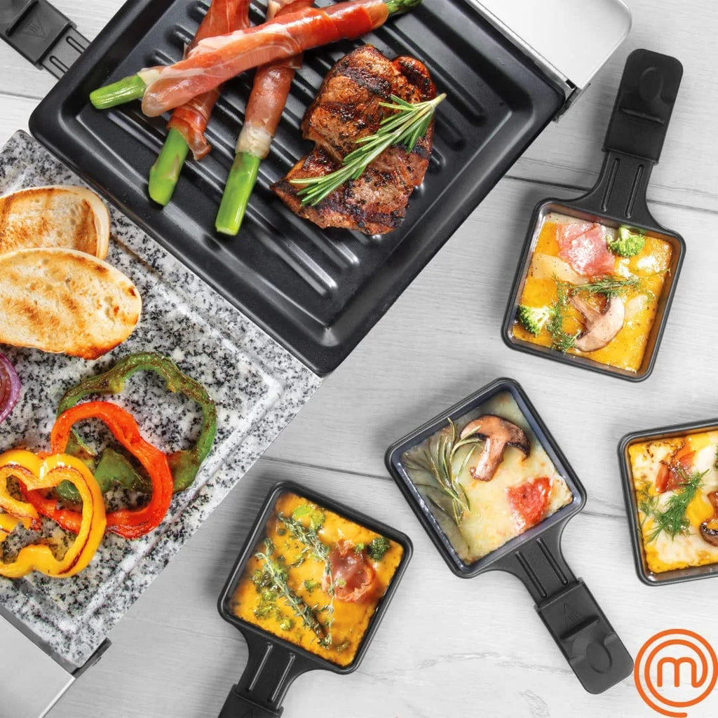 Raclette Table Grill with Non-stick Grilling Plate and Cooking Stone, 8 Person Electric Tabletop Cooker, 19" x 8" x 4.5" H543