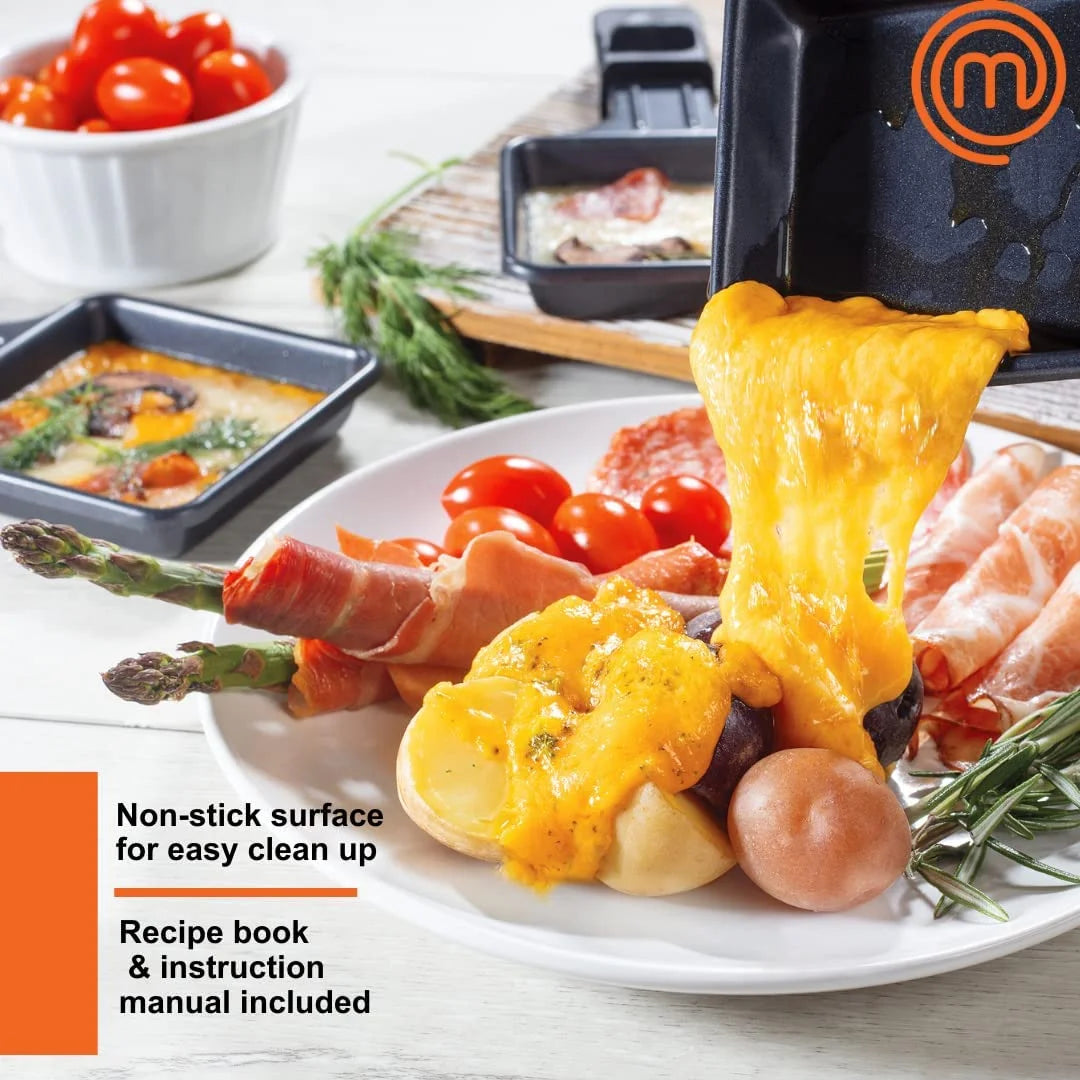 Raclette Table Grill with Non-stick Grilling Plate and Cooking Stone, 8 Person Electric Tabletop Cooker, 19" x 8" x 4.5" H543