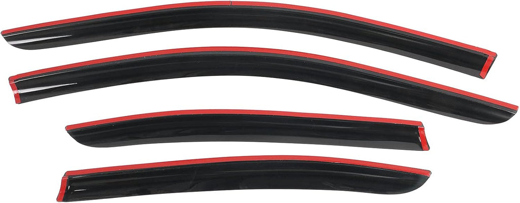 Slim Style Dark Smoke Tint Acrylic Rain Guard Wind Vent Air Deflector, Pack of 2 M2332