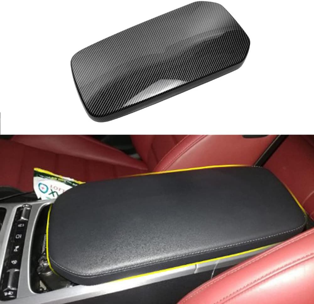 Carbon Fiber Central Console Armrest Panel Cover Trim M1130