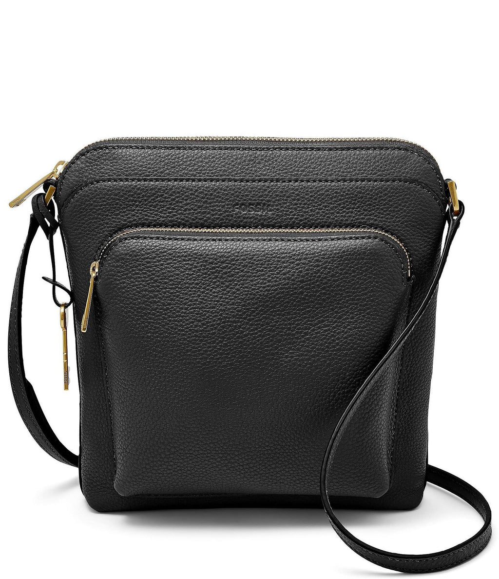 Black Leather Crossbody F4419