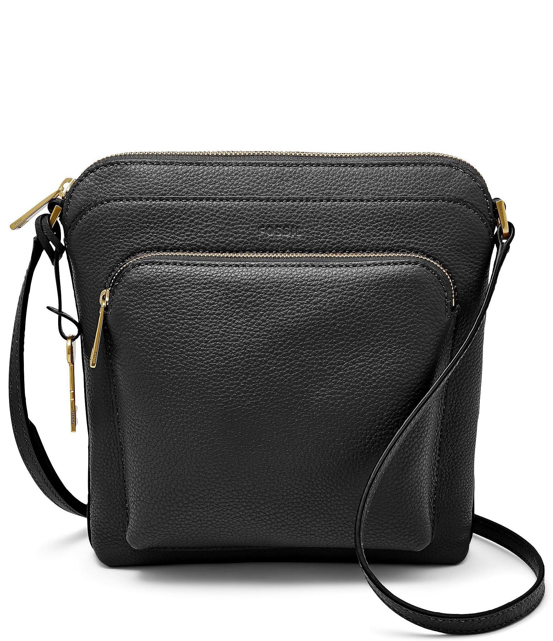 Black Leather Crossbody F4419