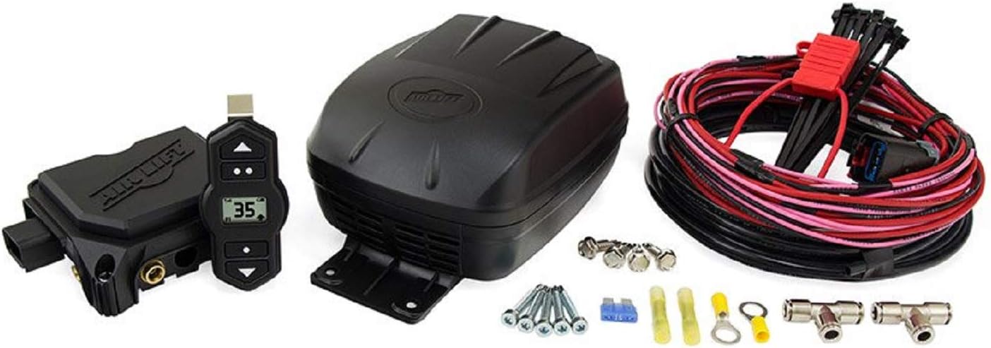 Set of Wireless On-Board Air Compressor System with Rear Load Lifter 5000 Kit for Ford F-150 Pickup 4WD B604177