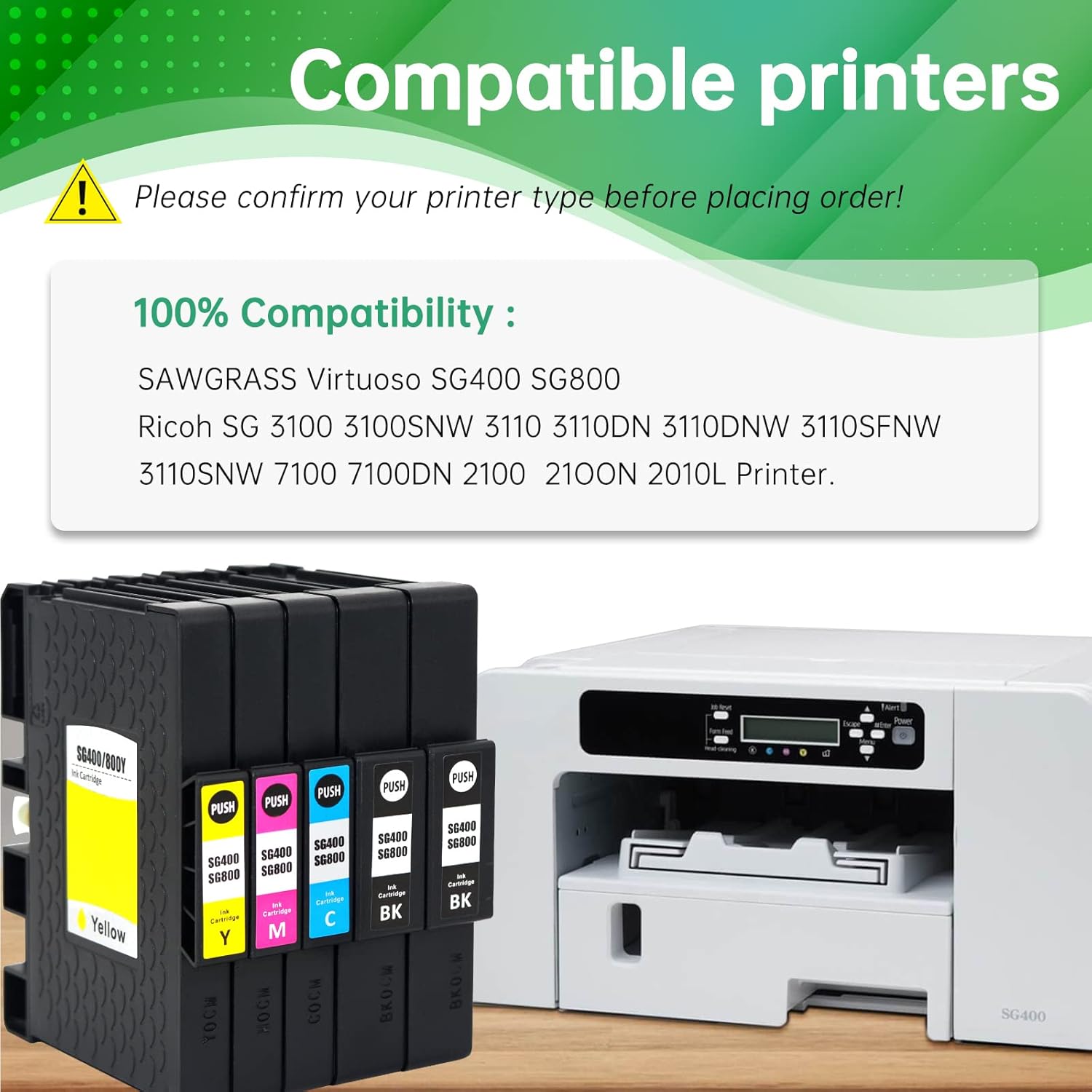 Sublimation Ink Cartridge 5-Pack for Sawgrass SG 400 SG 800 Printer M619