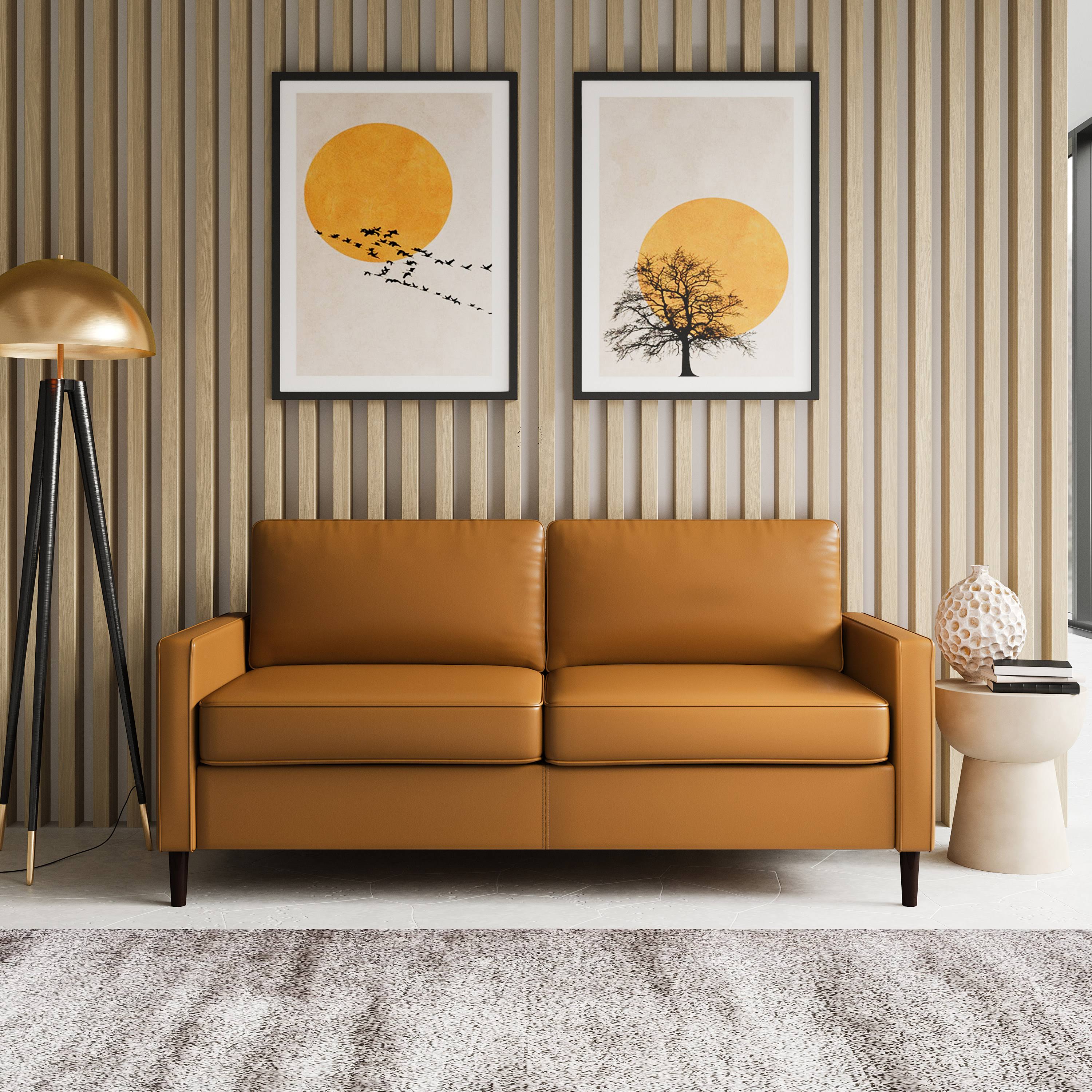 Camel Brown Fabric Sofa N456