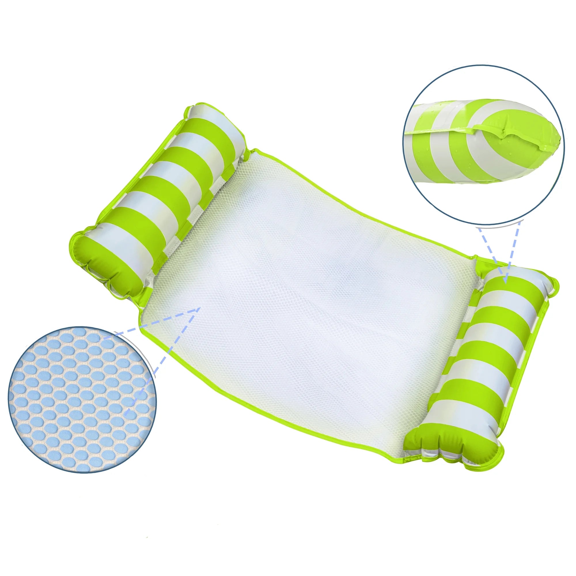 Green 4 Pack Inflatable Pool Hammock Lounger O38409