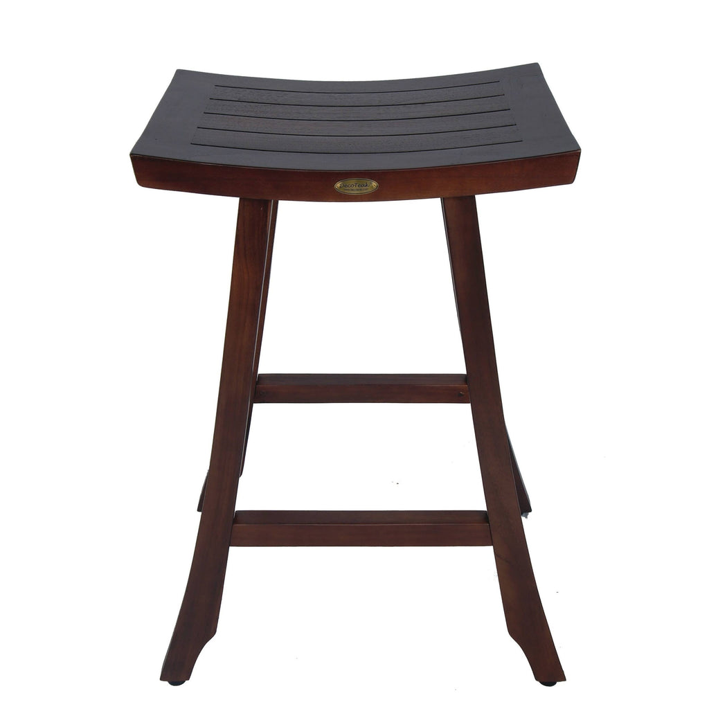 Solid Teak Kitchen Bar Stool in Woodland Brown Finish H666013