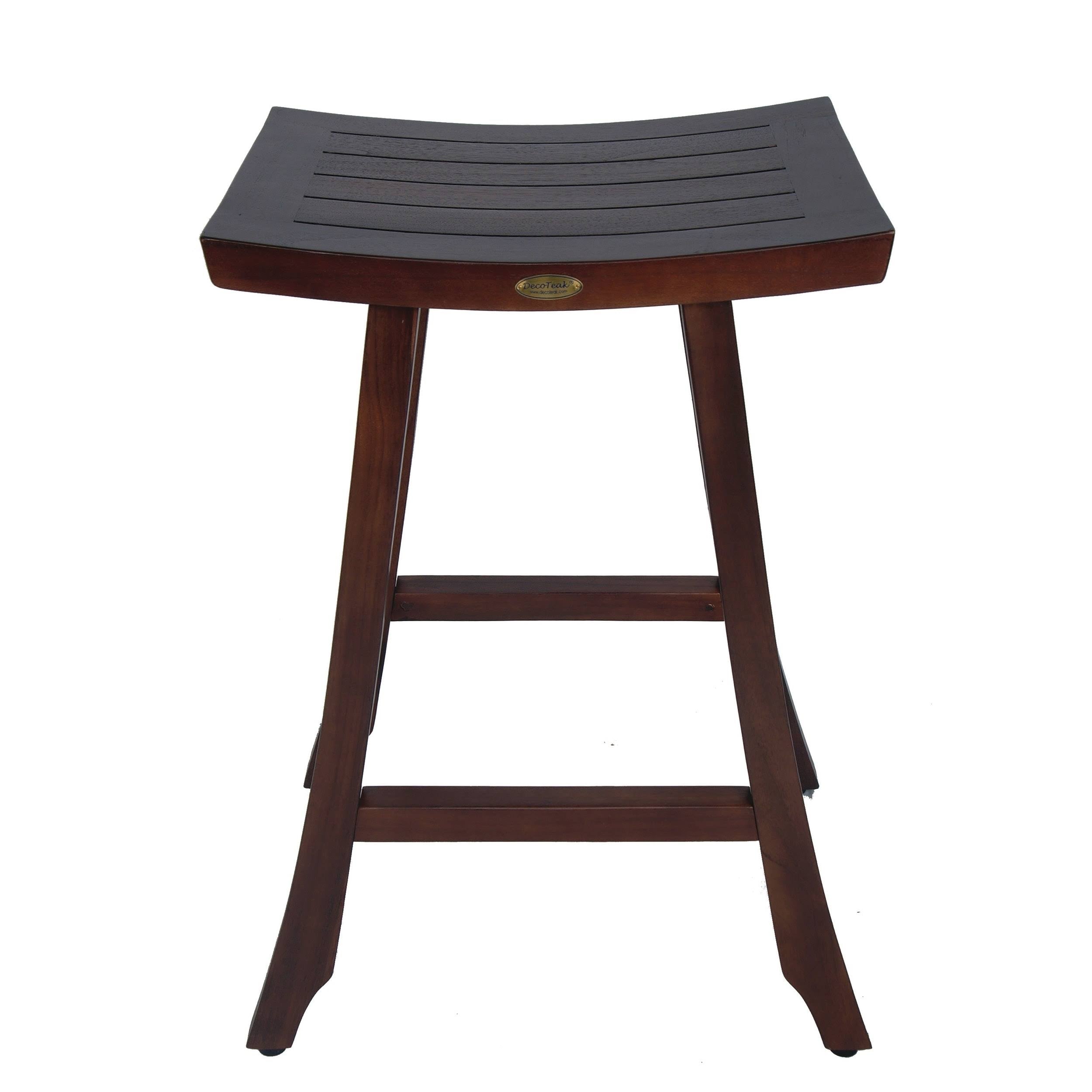 Solid Teak Kitchen Bar Stool in Woodland Brown Finish H666013
