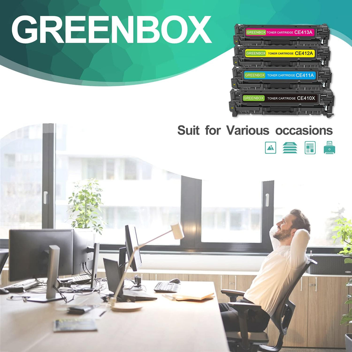 Compatible Toner Cartridge for HP 305X 305A Printer (1 Black, 1 Cyan, 1 Magenta, 1 Yellow) K61537