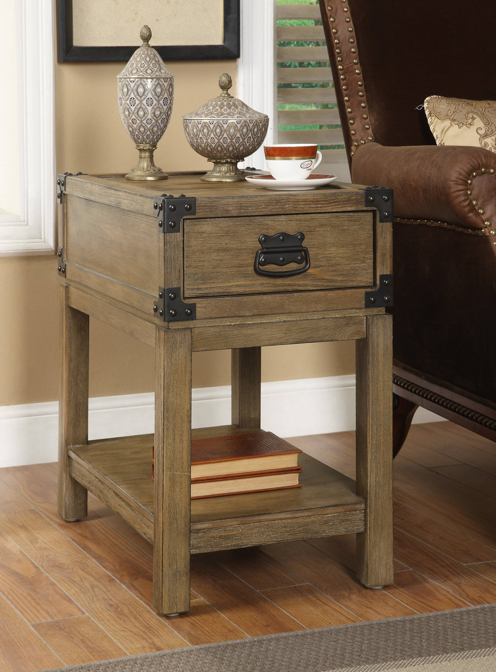 Carmel One Drawer Chairside Table V31350