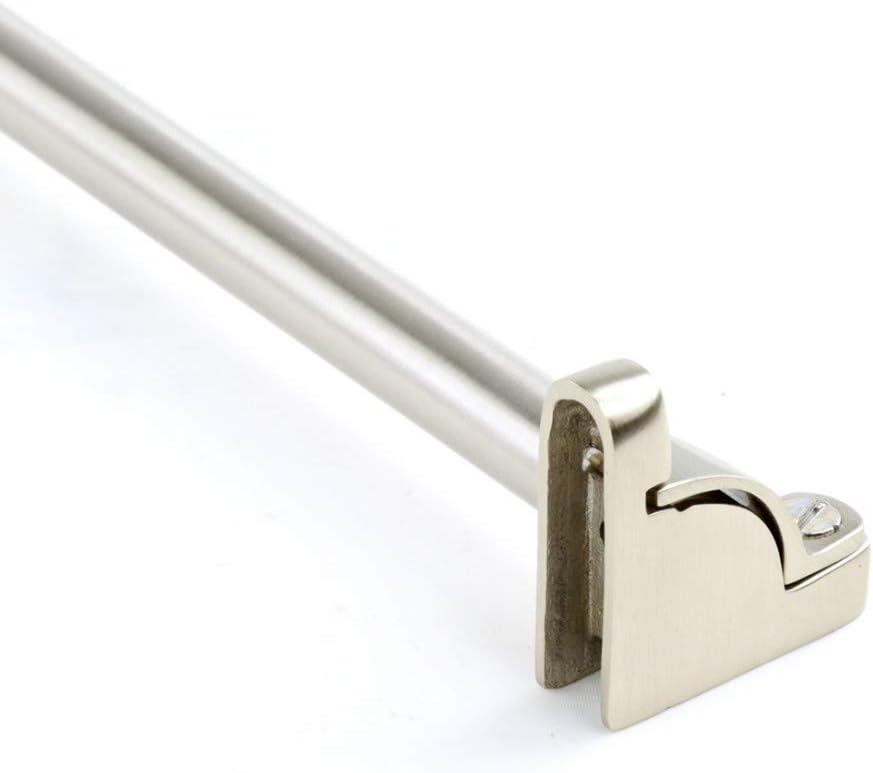 Brushed Satin Nickel Carpet Runner Rod Set 39 5/8 Inches L 1/2 Inch Dia Brass Tubes with Holder Bracket Hardware L357