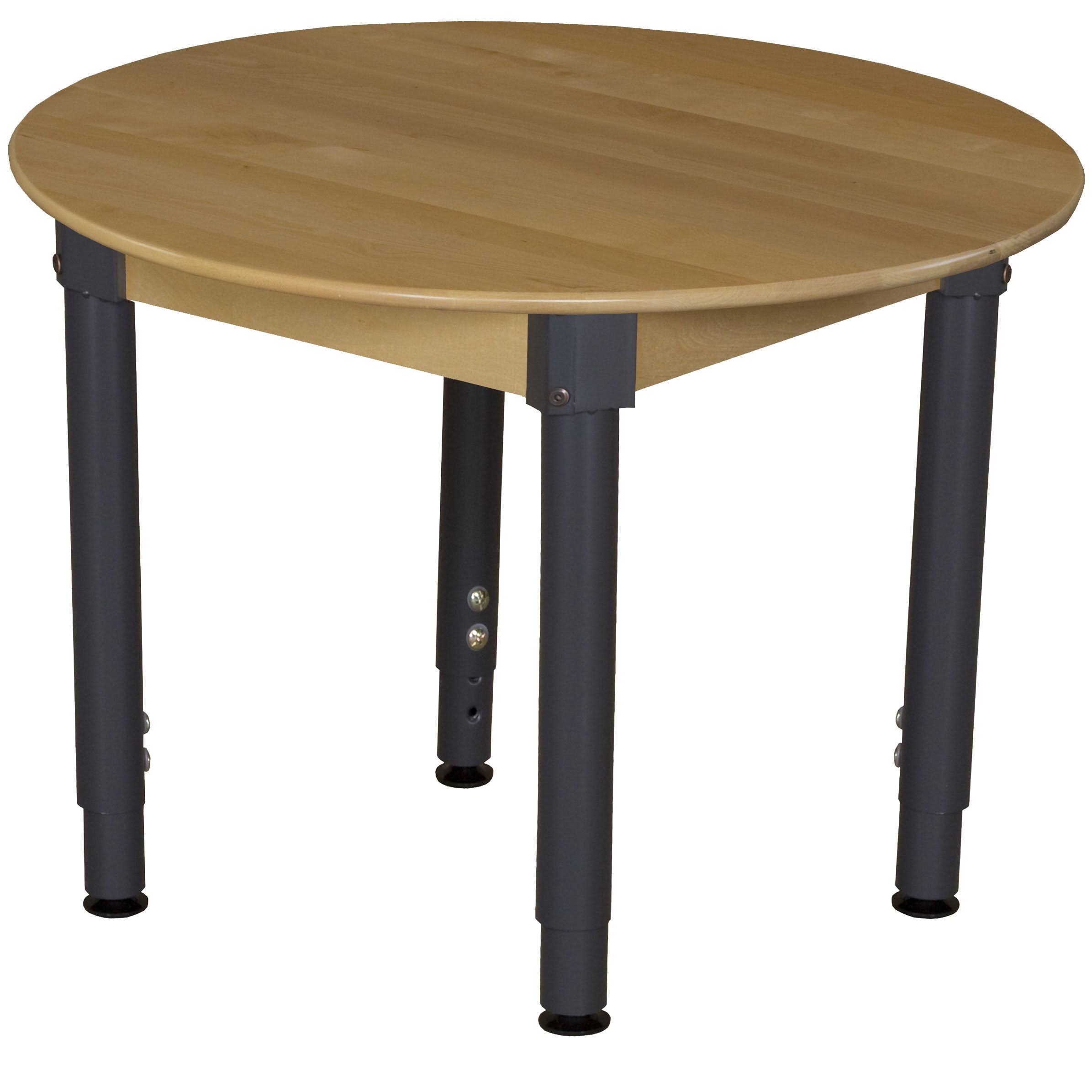 Round Hardwood Table with Adjustable Legs R95586