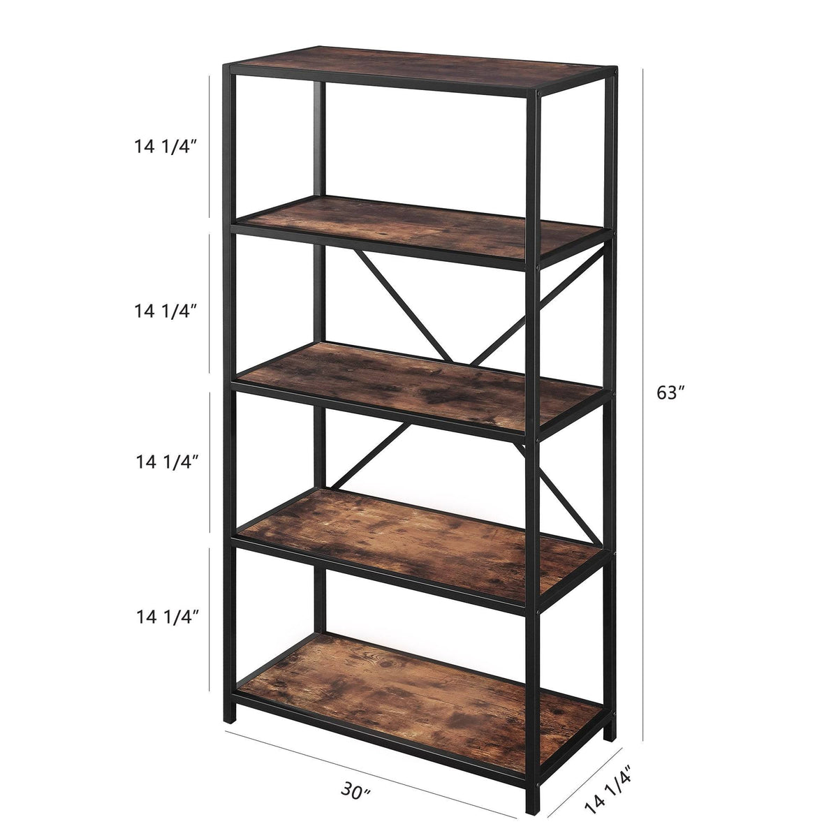 4-Tier Open Shelf Bookcase Brown D791