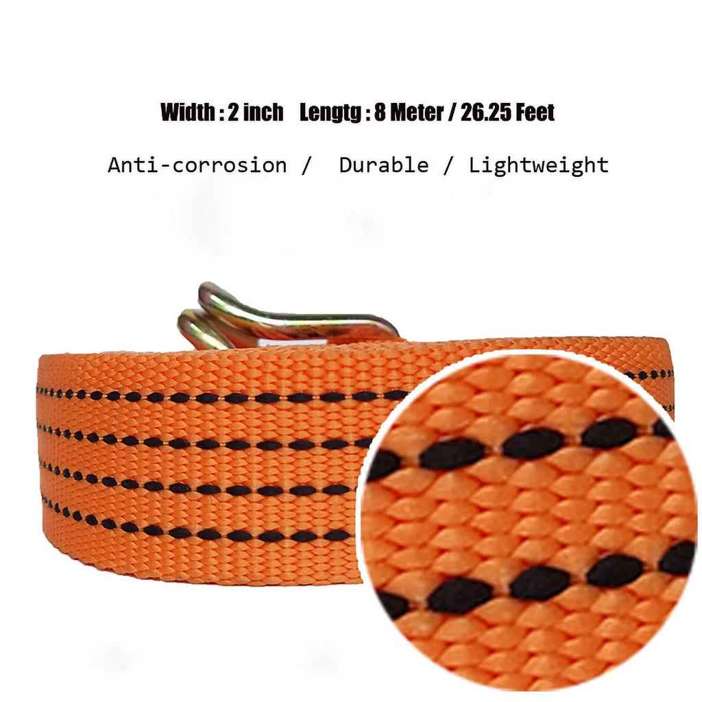Heavy Duty Ratchet Straps with Double J-Hooks, 2 inch x 26.25 Feet, 11000 Lbs, 2 Packs O731