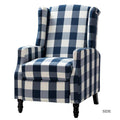 Navy Wing Back Manual Recliner S397