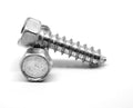 #8-18 x 1/2 Sheet Metal Screw Indented Hex Head Type AB Low Carbon Steel Zinc Plated N187365