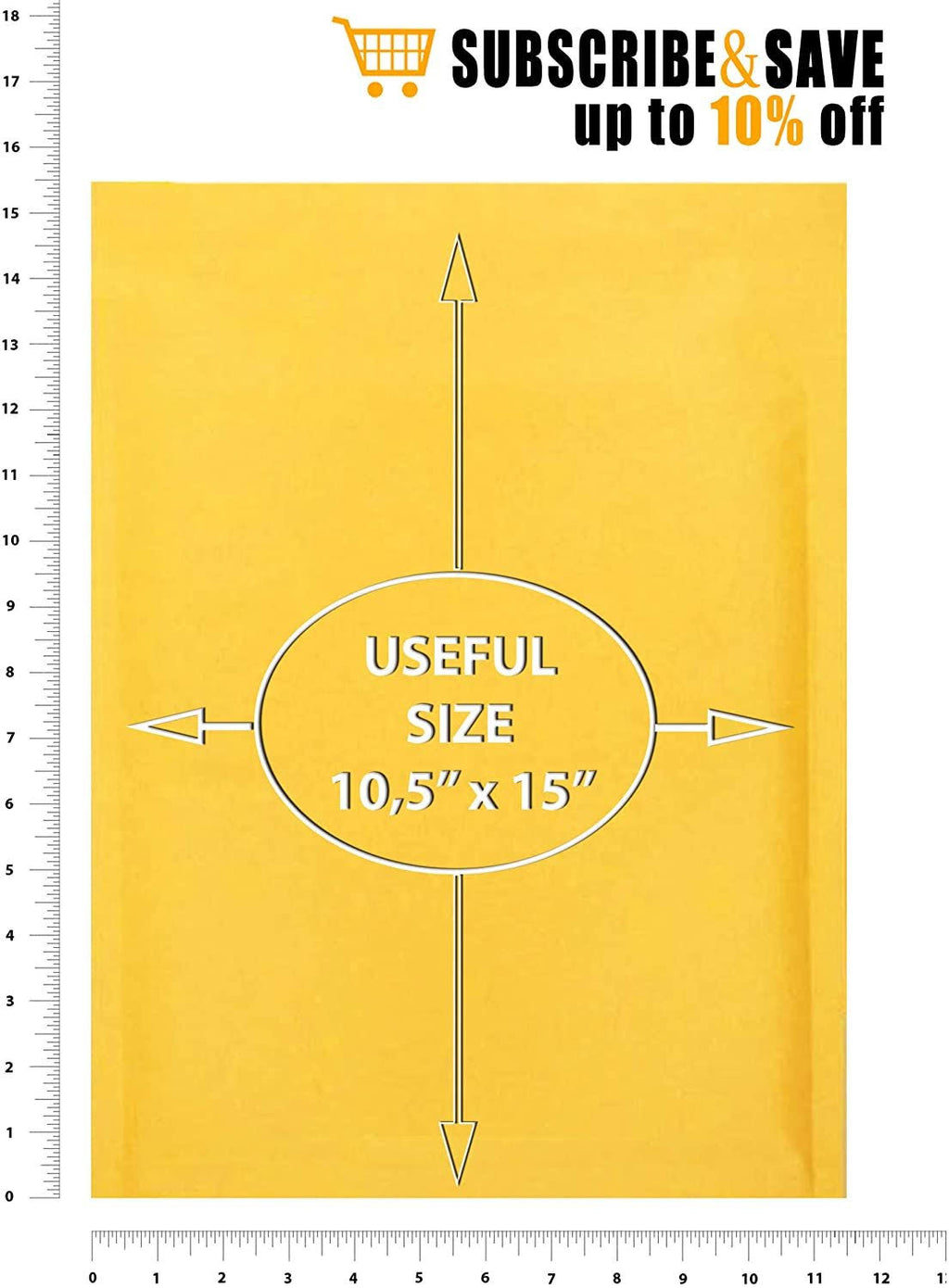 300 Pack Kraft Self Seal Bubble Mailers Padded Envelopes 10.5x22 x 15x22 A271336