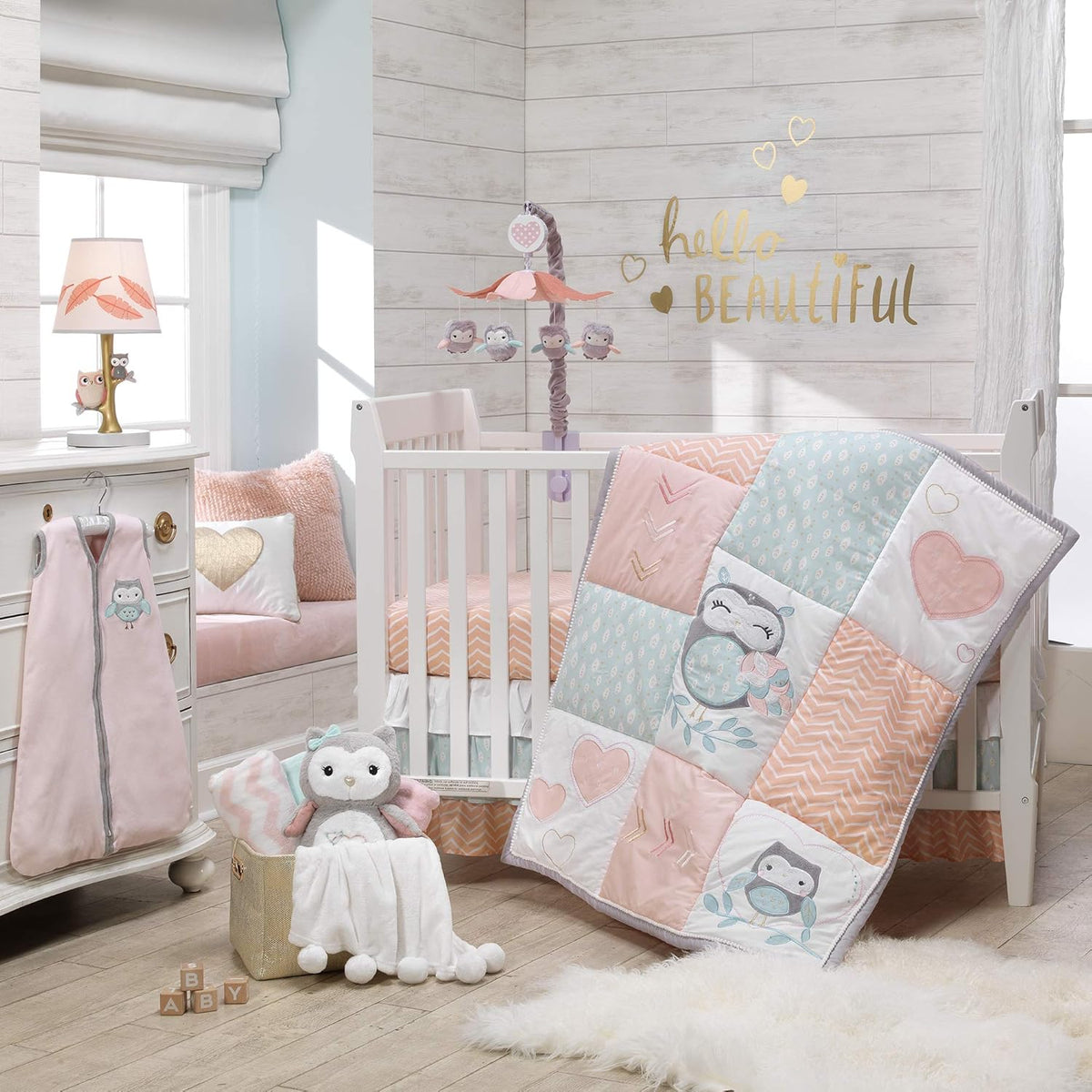 Gray/Pink Musical Baby Crib Mobile G12989