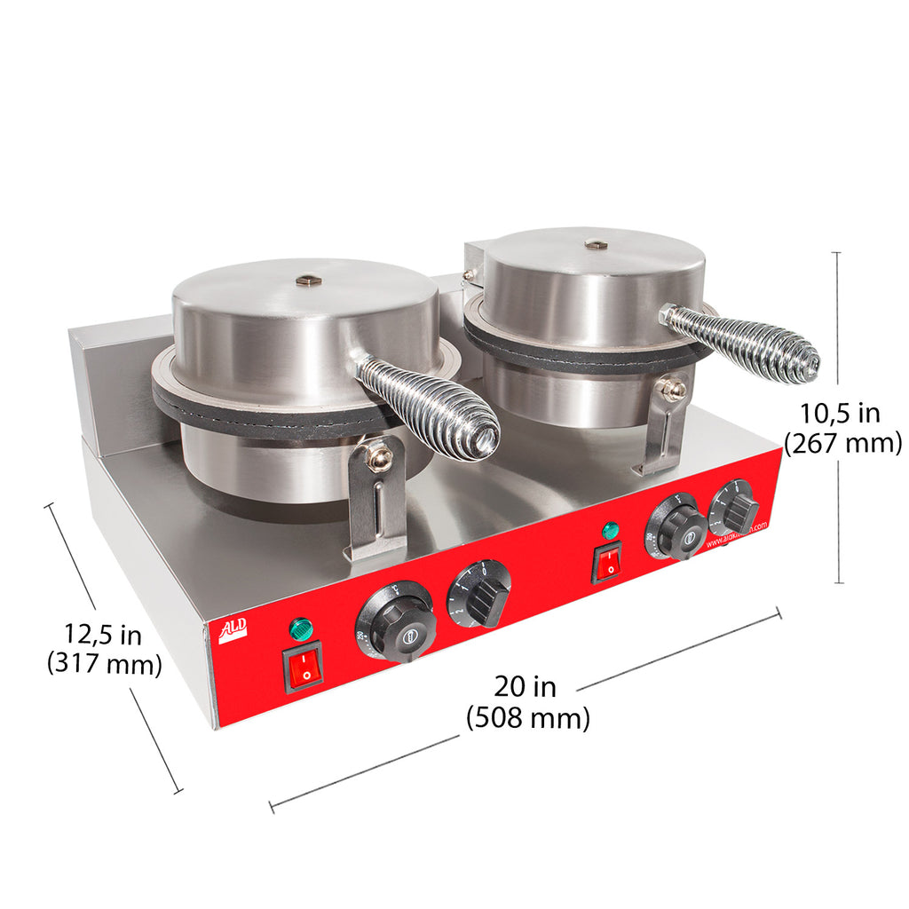 Double Nonstick Stainless Steel Waffle Cone Maker F55866