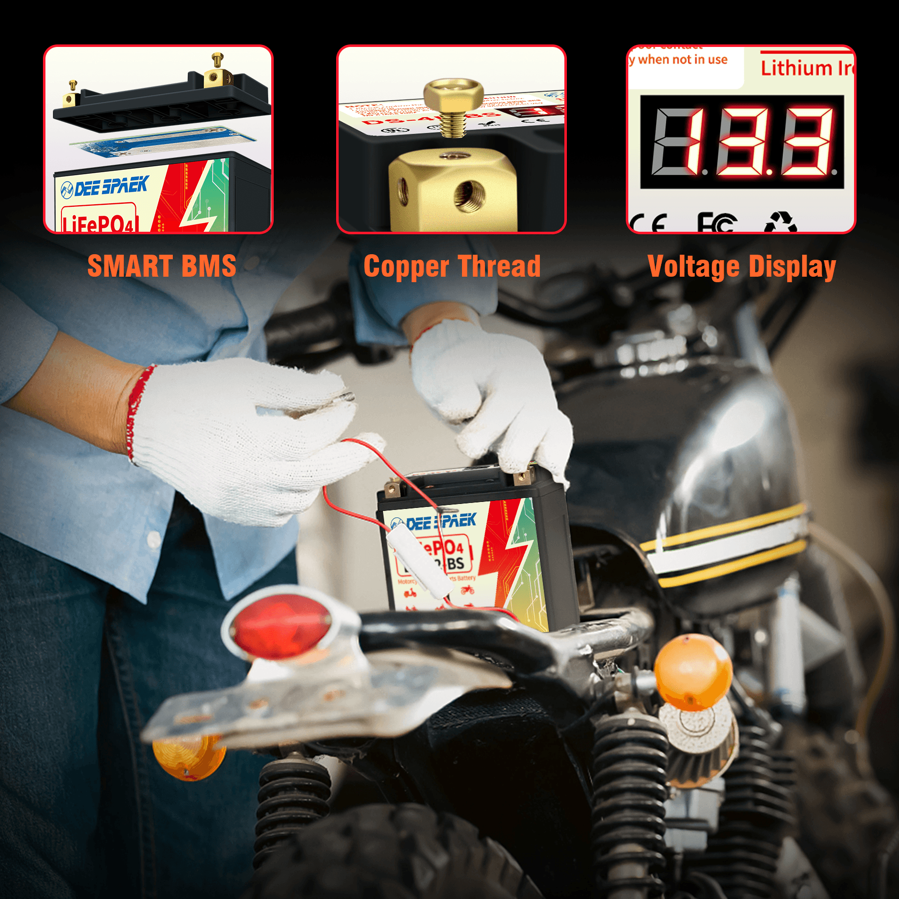 Lithium Powersport Battery with Built in Jump Starting, 2Ah LiFePO4 Engine Start Battery K2834