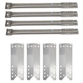 4-Pack Stainless Steel BBQ Gas Grill Tube Burner & Heat Shield Plate Replacement Parts V124450