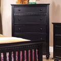 5 Drawer Wooden Chest Black A3745