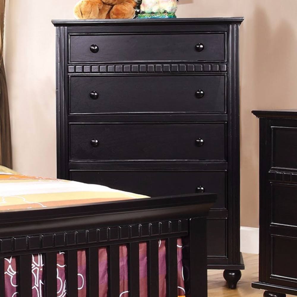 5 Drawer Wooden Chest Black A3745