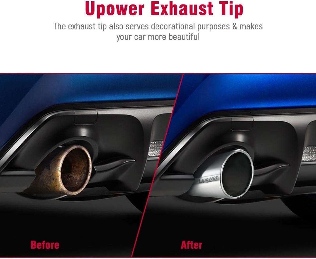 4 inch Inlet 8 inch Outlet Stainless Steel Exhaust Tip 15" Long Pack of 2 S93792