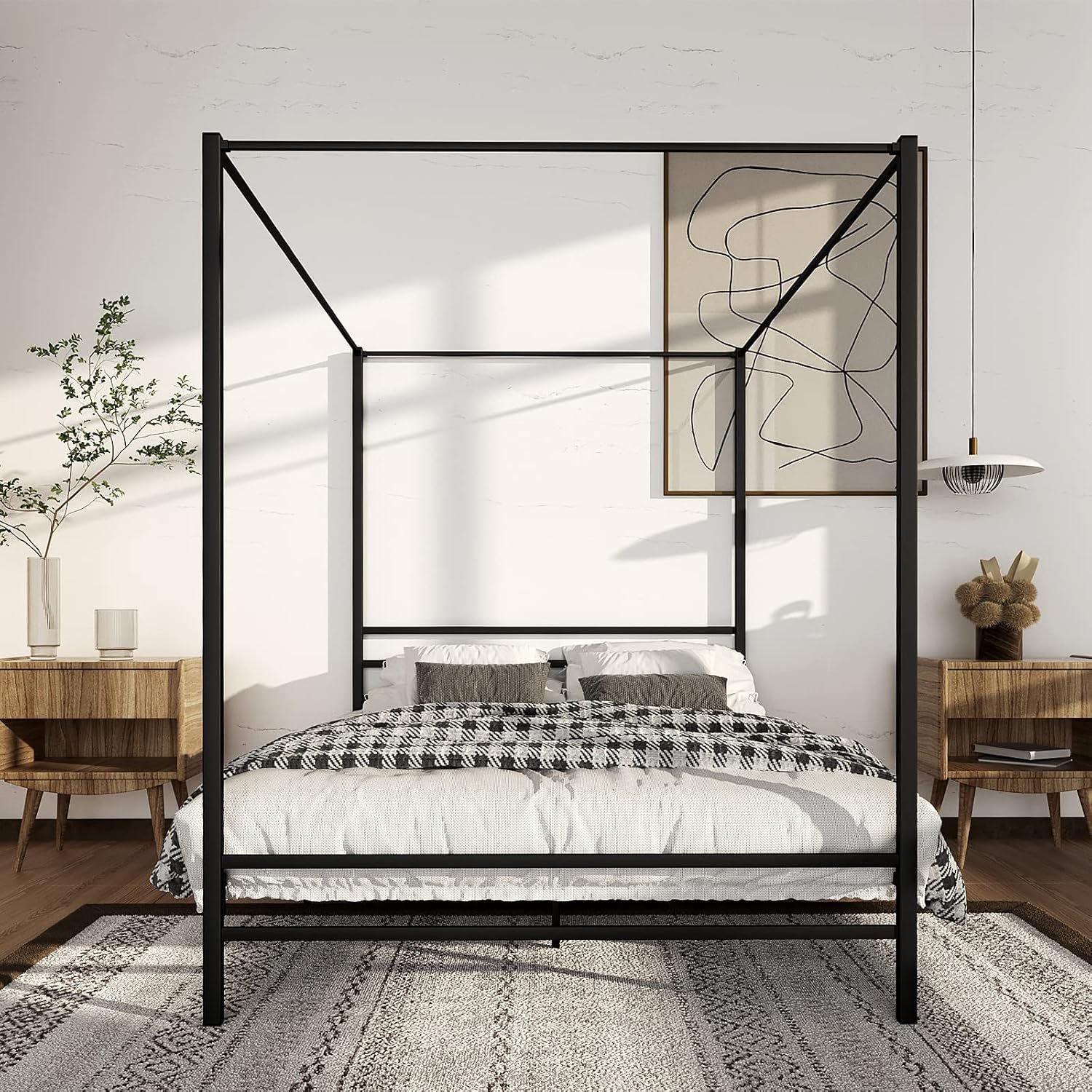 Queen Metal Canopy Bed Frame K510